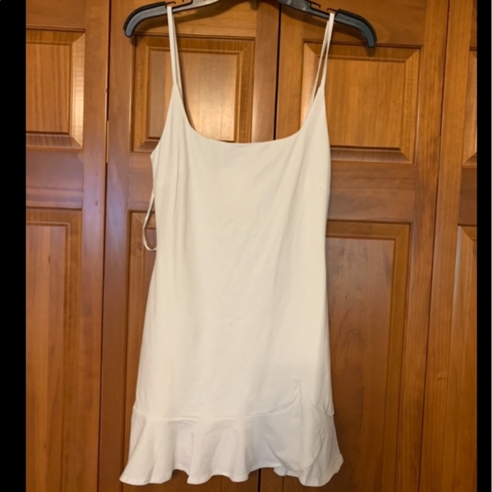 White mini princess Polly ruffled dress